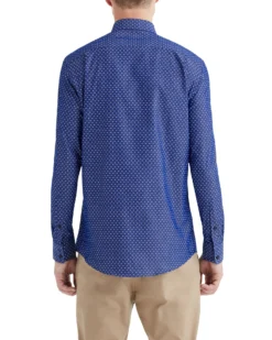 LF Tailored Shop Floral Print On Navy Twill Slim Fit Dress Shirt