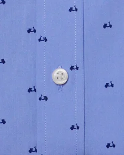 LF Blue Scooter Print Skinny Fit Dress Shirt Tailored Shop