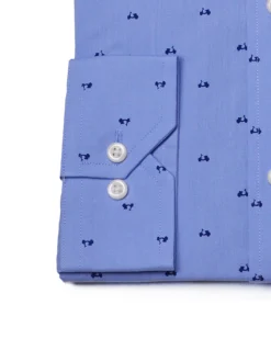 LF Blue Scooter Print Skinny Fit Dress Shirt Tailored Shop