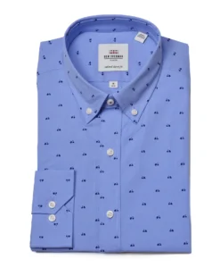 LF Blue Scooter Print Skinny Fit Dress Shirt Tailored Shop