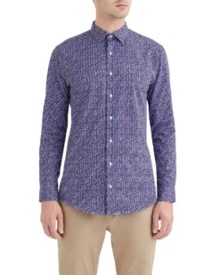 LF Multi Floral Printed Gingham Skinny Fit Dress Shirt