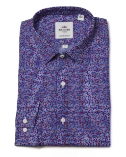 LF Multi Floral Printed Gingham Skinny Fit Dress Shirt