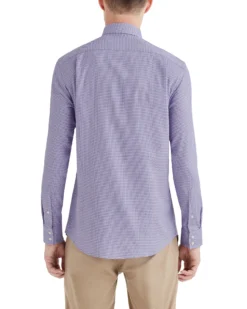 LF Tailored Shop Purple Textured Dobby Slim Fit Dress Shirt