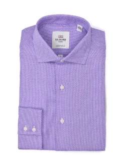 LF Tailored Shop Purple Textured Dobby Slim Fit Dress Shirt