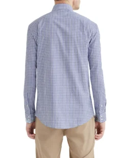 LF Tailored Shop Navy & White Jasper Check Slim Fit Dress Shirt