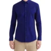LF Tailored Shop Navy Dash Clip Spot Slim Fit Dress Shirt