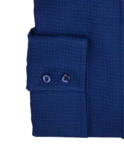 LF Teal & Navy Solid Dobby Slim Fit Dress Shirt