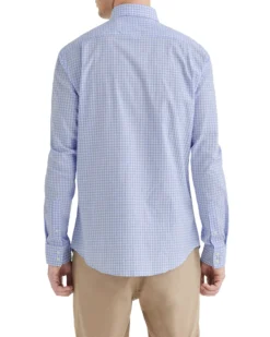 LF Light Blue EOE Dobby Check Slim Fit Dress Shirt