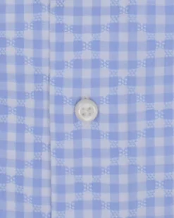 LF Light Blue EOE Dobby Check Slim Fit Dress Shirt