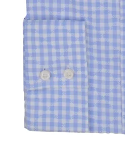 LF Light Blue EOE Dobby Check Slim Fit Dress Shirt