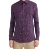LF Navy & Rust Diamond Print Slim Fit Dress Shirt