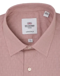 LF Rust Dobby Puppytooth Slim Fit Dress Shirt