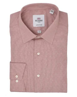 LF Rust Dobby Puppytooth Slim Fit Dress Shirt