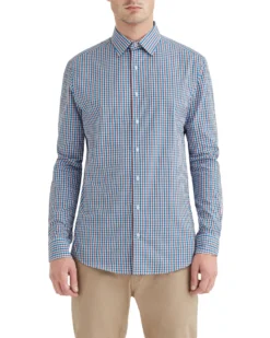 LF Tailored Shop Multi Dobby Gingham Slim Fit Dress Shirt