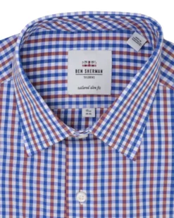 LF Tailored Shop Multi Dobby Gingham Slim Fit Dress Shirt