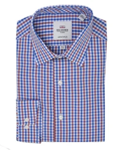 LF Tailored Shop Multi Dobby Gingham Slim Fit Dress Shirt
