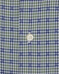 LF Olive & Navy Dobby Check Slim Fit Dress Shirt