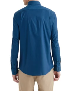 LF Tailored Shop Forest & Navy Tonic Herringbone Slim Fit Dress Shirt