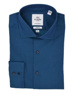 LF Tailored Shop Forest & Navy Tonic Herringbone Slim Fit Dress Shirt