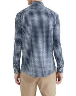 LF Tailored Shop Black & Royal Dobby Gingham Slim Fit Dress Shirt