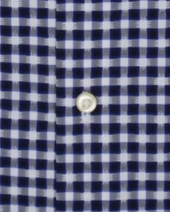 LF Tailored Shop Black & Royal Dobby Gingham Slim Fit Dress Shirt