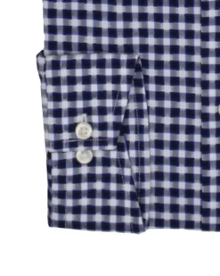 LF Tailored Shop Black & Royal Dobby Gingham Slim Fit Dress Shirt