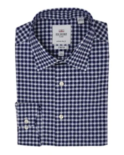 LF Tailored Shop Black & Royal Dobby Gingham Slim Fit Dress Shirt