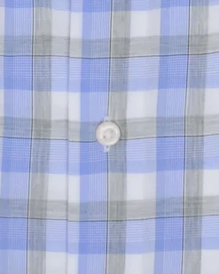 LF Blue & Grey Heather Check Slim Fit Dress Shirt Tailored Shop
