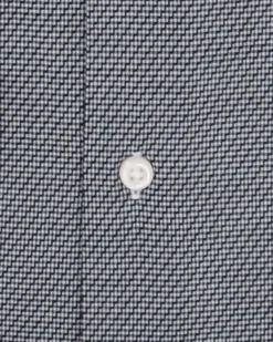 LF Tailored Shop Black & White Dobby Gingham Slim Fit Dress Shirt