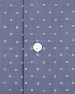 LF Navy Dot Dobby Chambray Slim Fit Dress Shirt Tailored Shop