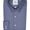 LF Navy Dot Dobby Chambray Slim Fit Dress Shirt Tailored Shop