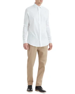 LF White On White Jacquard Slim Fit Dress Shirt