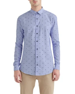 LF Tailored Shop Owl Clip-Spot Fineline Skinny Fit Dress Shirt