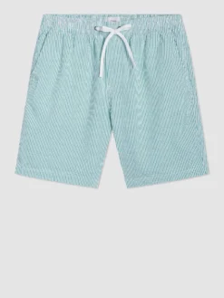 Northstar Shorts Seersucker Slim Fit Bengal Stripe Short - Green/Ecru