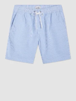 Northstar Shorts Seersucker Slim Fit Bengal Stripe Short - Light Blue/Ecru