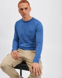 Northstar T-Shirts Garment Dye Beatnik Long-Sleeve T-Shirt - Mid Blue