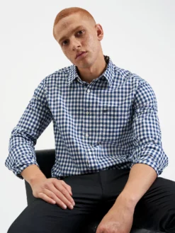 Northstar Long-Sleeve Shirts House Poplin Gingham Shirt - Navy