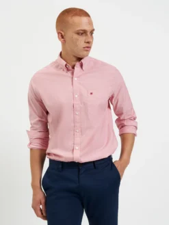 Northstar Long-Sleeve Shirts End-On-End Beatnik Wash Shirt - Light Red