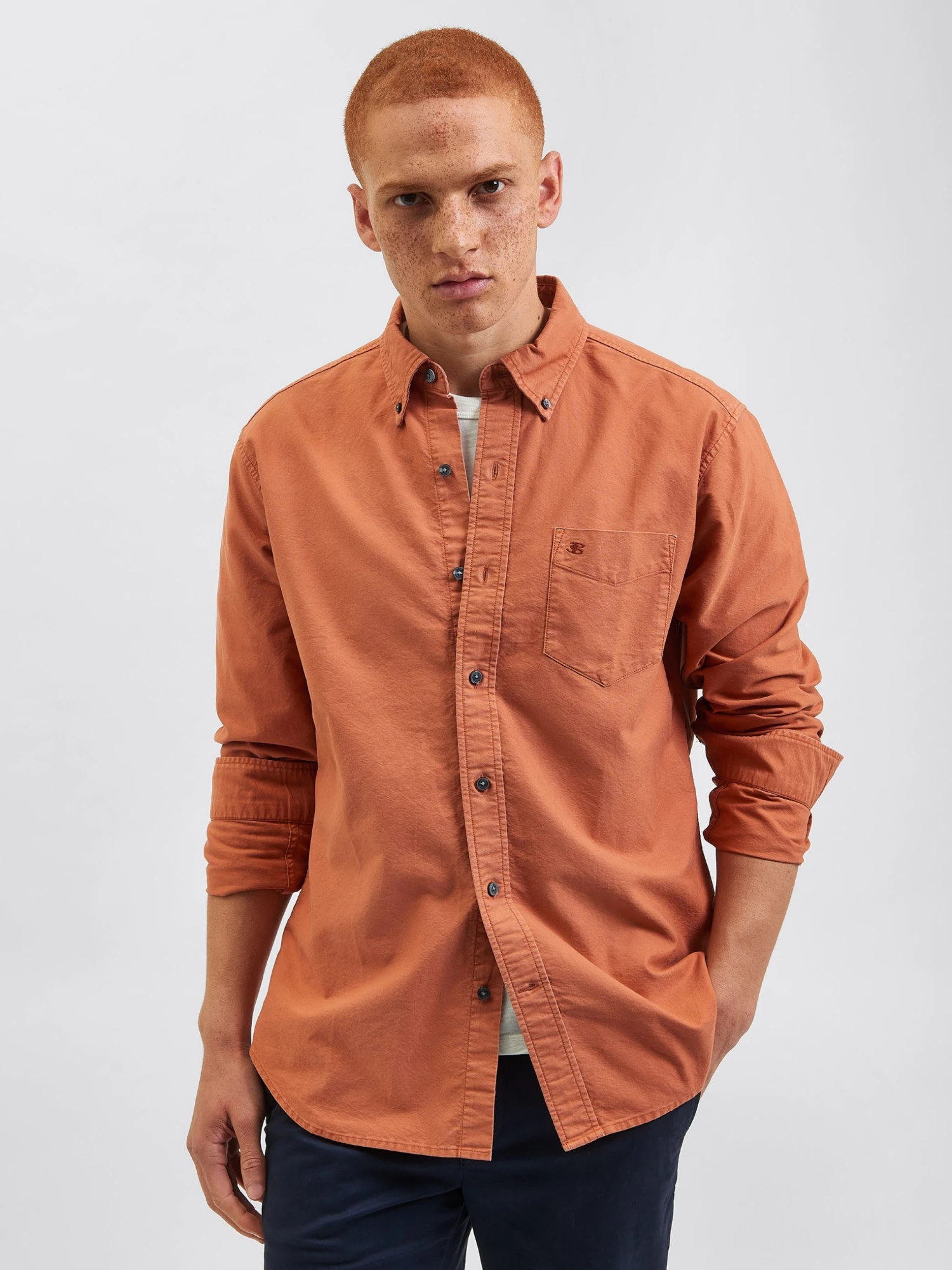 Northstar Beatnik Oxford Garment Dye Shirt - Terracota 7 Northstar Beatnik Oxford Garment Dye Shirt - Terracota