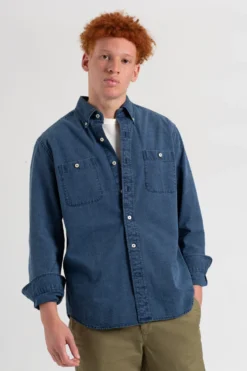 Northstar Long-Sleeve Shirts Hackney Wick Denim Shirt - Dark Indigo Wash