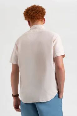 Northstar Spring | Summer 2022 Garment Dye Short-Sleeve Linen Shirt - Light Pink