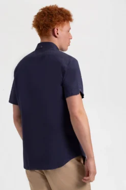 Northstar Garment Dye Short-Sleeve Linen Shirt - Navy