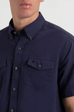 Northstar Garment Dye Short-Sleeve Linen Shirt - Navy