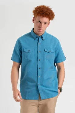 Northstar Garment Dye Short-Sleeve Linen Shirt - Parisian Blue