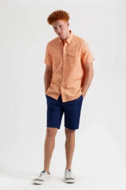 Northstar Garment Dye Short-Sleeve Linen Shirt - Washed Orange Spring | Summer 2022