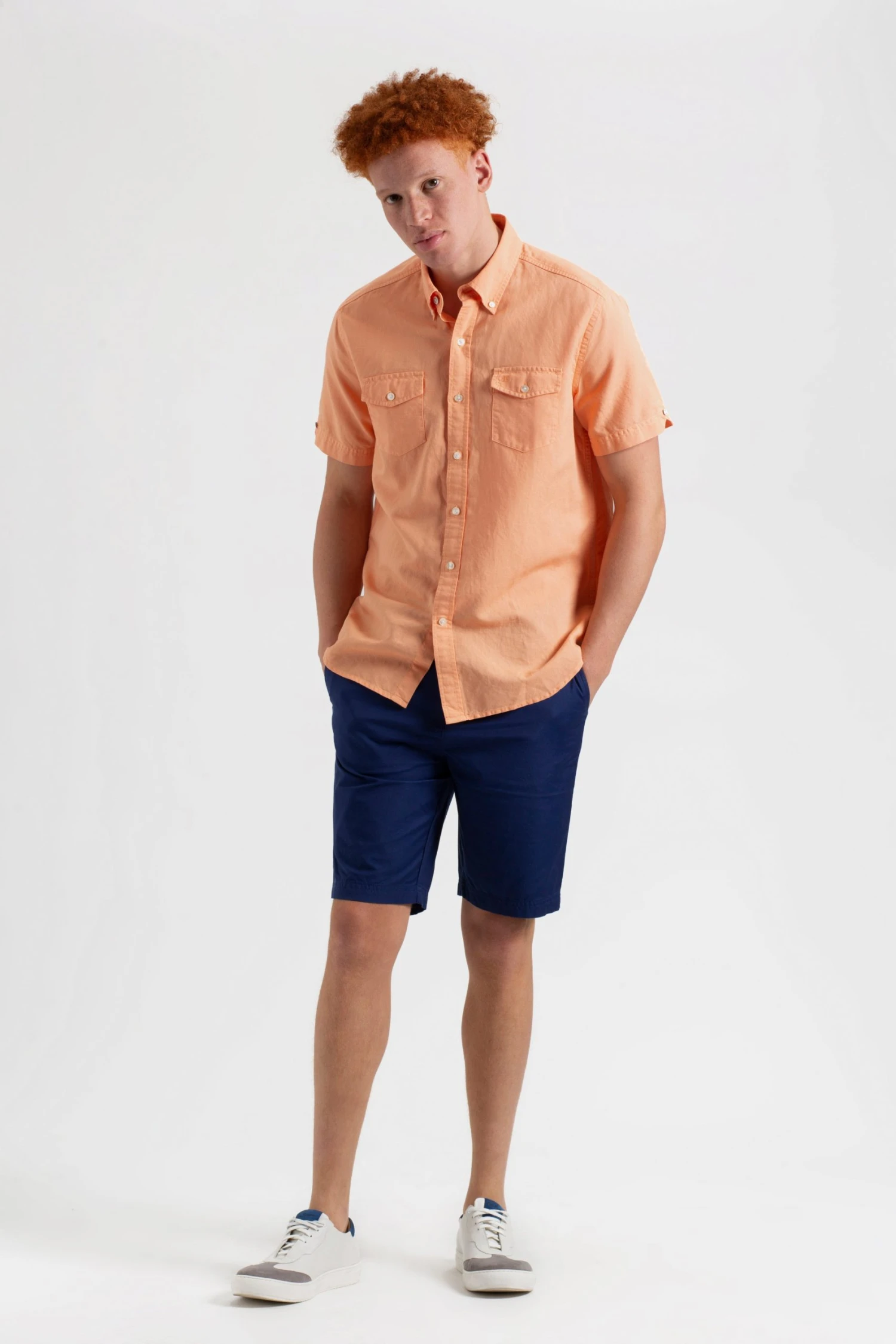 Northstar Garment Dye Short-Sleeve Linen Shirt - Washed Orange Spring | Summer 2022 4 Northstar Garment Dye Short-Sleeve Linen Shirt - Washed Orange Spring | Summer 2022
