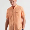 Northstar Garment Dye Short-Sleeve Linen Shirt - Washed Orange Spring | Summer 2022