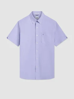 Northstar Short Sleeve Brighton Oxford Organic Shirt - Spring Purple Short-Sleeve Shirts