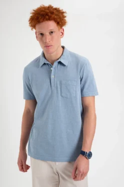 Northstar Garment Dye Beatnik Polo - Pale Blue