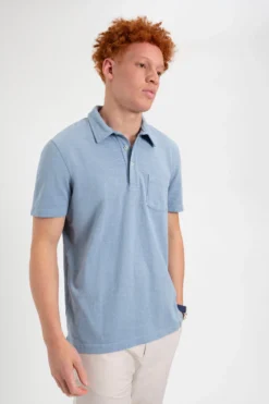 Northstar Garment Dye Beatnik Polo - Pale Blue